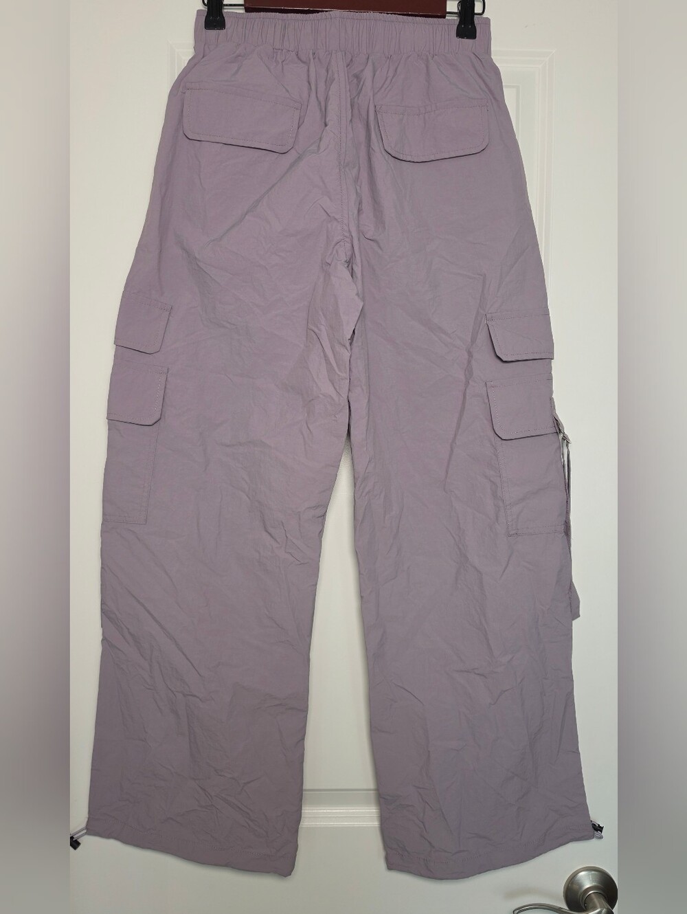 Backyarder Women’s Small Cargo Parachute Pants Lavender Nylon Utility Gorpcore - Picture 3 of 10